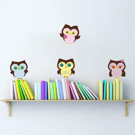 Nursery Owl Wall Sticker Decal Wall Art Cute Bedroom Owls Birds Wall Decor Wall Stickers, n00