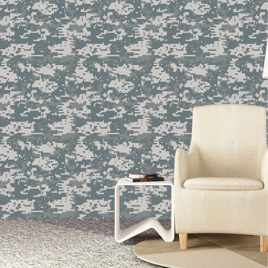 Digital Camouflage Wall Covering Decal Green Camo Wallpaper Hunting Wall Decal, w10
