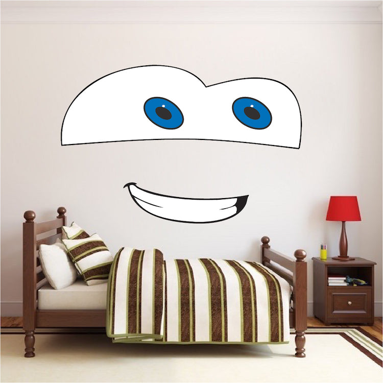 Cartoon Face Wall Decal Sticker Kids Cars Room Decor Dorm Rooms Removable Art, e32