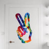 Peace Sign Wall Decal Hippie Two Fingers Wall Art Kids Sticker Bedroom Wall Decor, a27