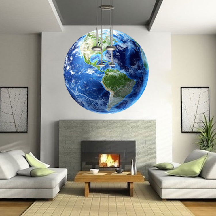 Earth Wall Decal Mural Kids Room Wall Sticker Bedroom Apartment Decor Removable Wall Decor, c12