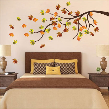 Autumn Tree Wall Decal Leaves Sticker Fall Window Decals Leave Decals