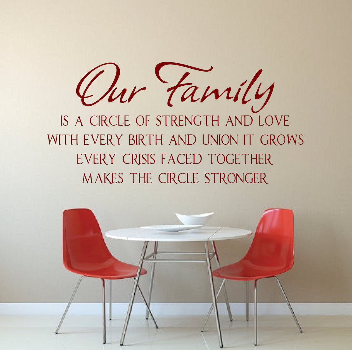 Large Family Living Room Wall Decal Home Decor Dining Room Sticker, q07