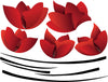 Red Flower Wall Decal Mural Removable Flowers Wall Decor Large Lily Bedroom Art Mural, a24