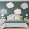 Bedroom Flowers Name Wall Decal Fancy Flower Wallpaper Wall Decor for Apartments, d49