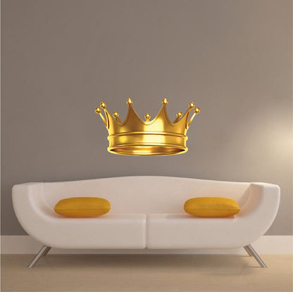 Gold Crown Wall Decal Bedroom Crown Wallpaper Removable King or Queen Crown Wall Art, s95