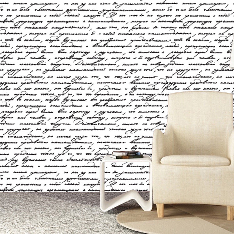 Interior Handwriting Wallpaper Decal Custom Wallpaper Sticker Personalized Wallpaper, w04