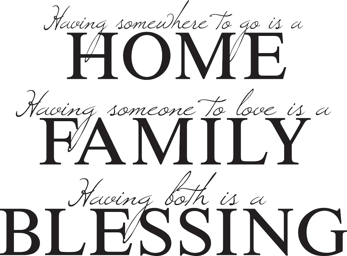 Home Decor Family Blessing Wall Decal Living Room Dinning Room Sticker