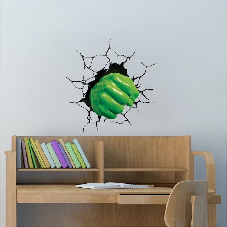 Smash Fist Wall Decal Smash Wall Art Kids Bedroom Wall Decor Superhero Sticker, s39