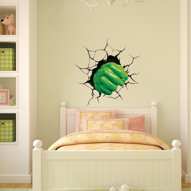 Smash Fist Wall Decal Smash Wall Art Kids Bedroom Wall Decor Superhero Sticker, s39