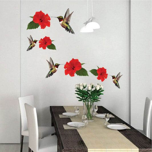 Hummingbird Wall Decal Animal Wall Decor Kids Apartment Bedroom Wallpaper Decal, a01