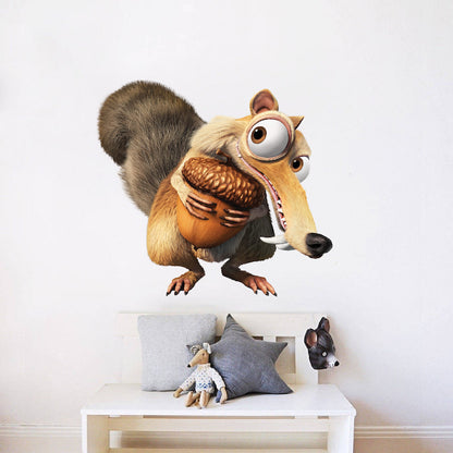Squirrel Wall Decal Kids Cartoon Wall Decor Toys Movie Wall Mural, s19