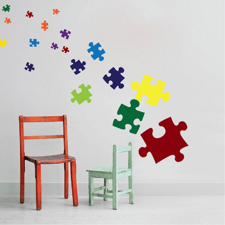 Puzzle Pieces Wall Decal Decor Kids Room Puzzles Wall Vinyl Removable Kids Wallpaper Decal, d06