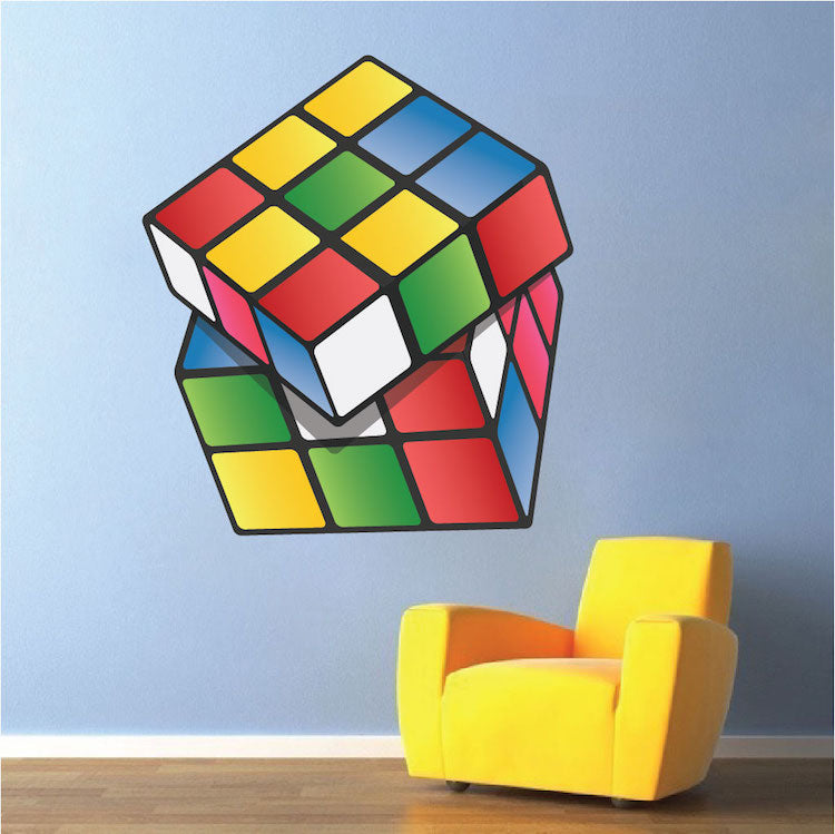 Rubik's Cube Wall Decal Kids Puzzle Decor Removable Nursery Game Room Wall Sticker, n17