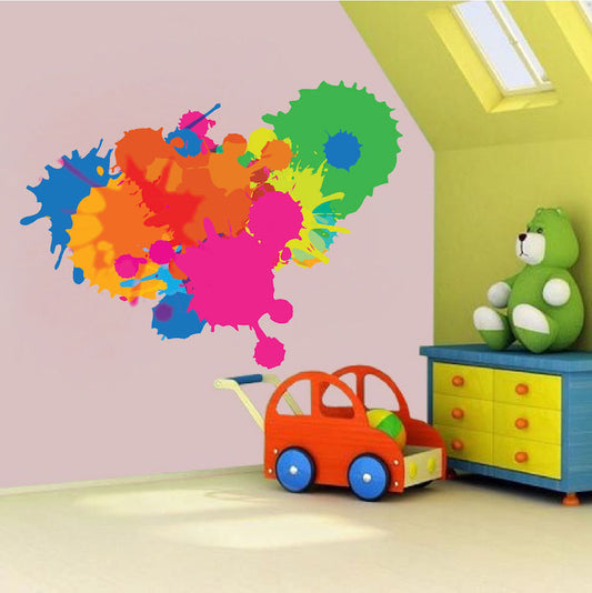 Color Splash Wall Decal Kids Room Colors Decor Removable Splashes Wall Stickers, n76