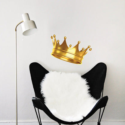 Gold Crown Wall Decal Bedroom Crown Wallpaper Removable King or Queen Crown Wall Art, s95
