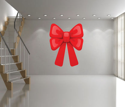 Large Christmas Bow Wall Decal Decor Removable Winter Bow Decorations Room Wall Decal, h44