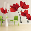 Red Flower Wall Decal Mural Removable Flowers Wall Decor Large Lily Bedroom Art Mural, a24