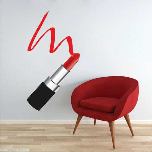 Lipstick Smudge Wall Mural Decal – Removable Beauty & Salon Decor