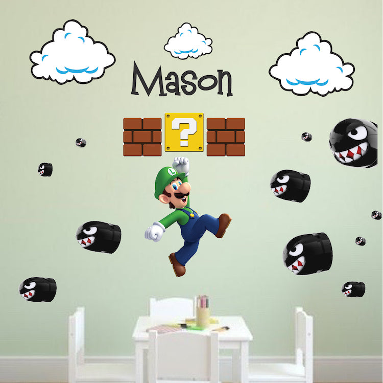 Custom Video Game Name Wall Decal Bedroom Wall Sticker Baseball Room, e07