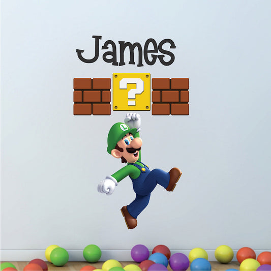 Personalized Video Game Room Wall Decal – Custom Name Jumping Block Decor
