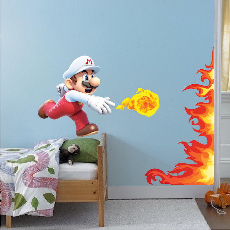 Fire Ball Wall Decal Kids Decals Video Game Room Decals Decor Sticker, e15