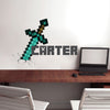 Boys Sword Personalized Name Wall Decal Video Game Wall Decor Kids Bedroom Wallpaper Decal, s32