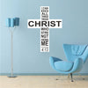 Philippians 4:13 Wall Quote Decal Bible Verse Wall Art Cross Sticker Bedroom Wall Decor, a67