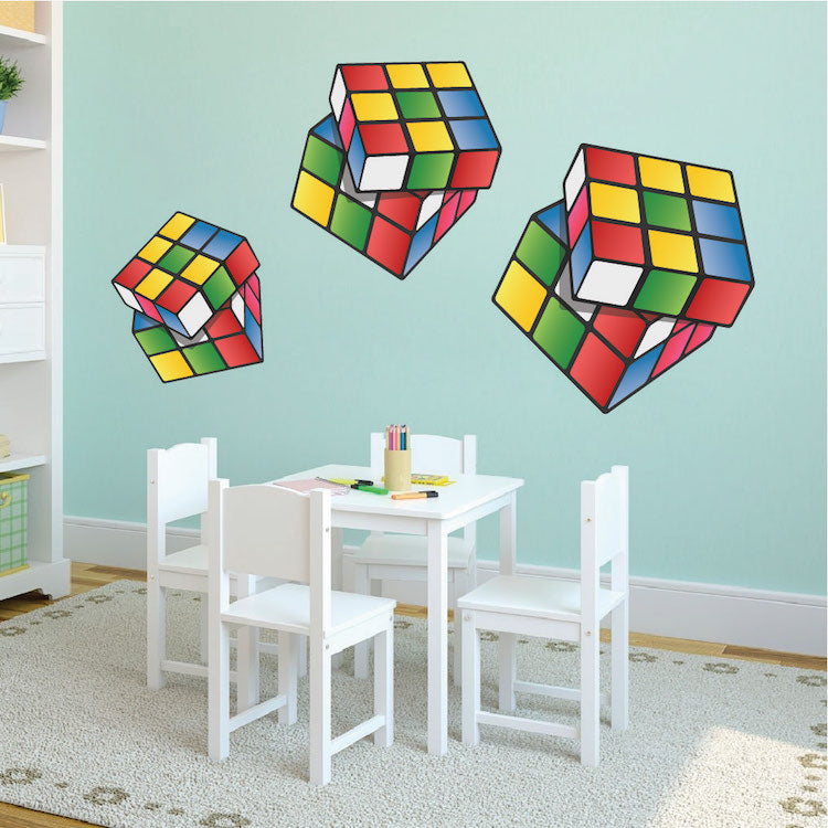 Rubik's Cube Wall Decal Kids Puzzle Decor Removable Nursery Game Room ...