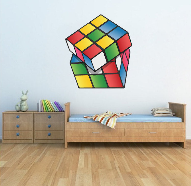 Rubik's Cube Wall Decal Kids Puzzle Decor Removable Nursery Game Room Wall Sticker, n17