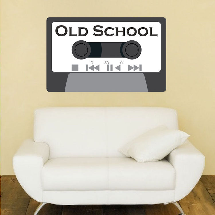 Cassette Tape Wall Decal Sticker for Dorm Room Old School Wall Mural Removable Music Art, a75