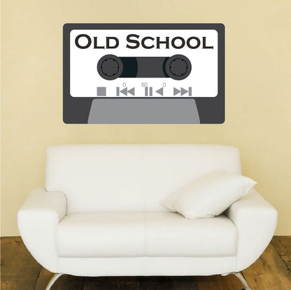Cassette Tape Wall Decal Sticker for Dorm Room Old School Wall Mural Removable Music Art, a75
