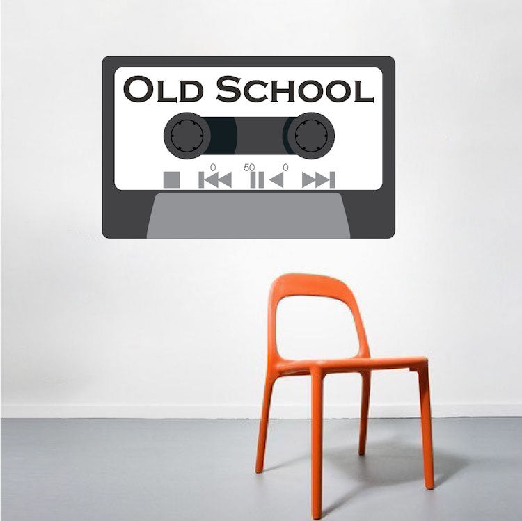 Cassette Tape Wall Decal Sticker for Dorm Room Old School Wall Mural Removable Music Art, a75