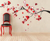 Heart Tree Wall Decal Trees Decor Valentines Falling Hearts Leaves Wall Sticker Love Wall Decal, n85