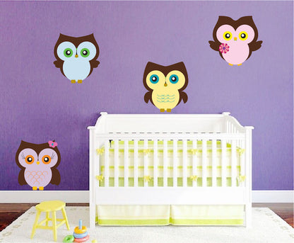 Nursery Owl Wall Sticker Decal Wall Art Cute Bedroom Owls Birds Wall Decor Wall Stickers, n00