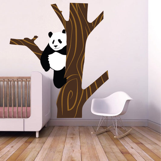 Panda Wall Sticker Animal Wall Decor Tree Removable Safari Wall Decal Kids Bedroom Art, n29
