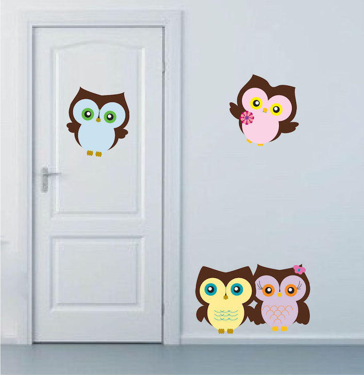 Nursery Owl Wall Sticker Decal Wall Art Cute Bedroom Owls Birds Wall Decor Wall Stickers, n00