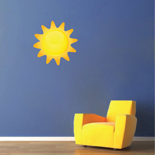 Sun Wall Decal Mural Kids Room Wall Sticker Bedroom Apartment Decor Removable Wall Decor, n66