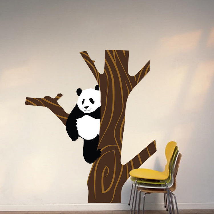 Panda Wall Sticker Animal Wall Decor Tree Removable Safari Wall Decal Kids Bedroom Art, n29