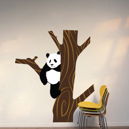 Panda Wall Sticker Animal Wall Decor Tree Removable Safari Wall Decal Kids Bedroom Art, n29