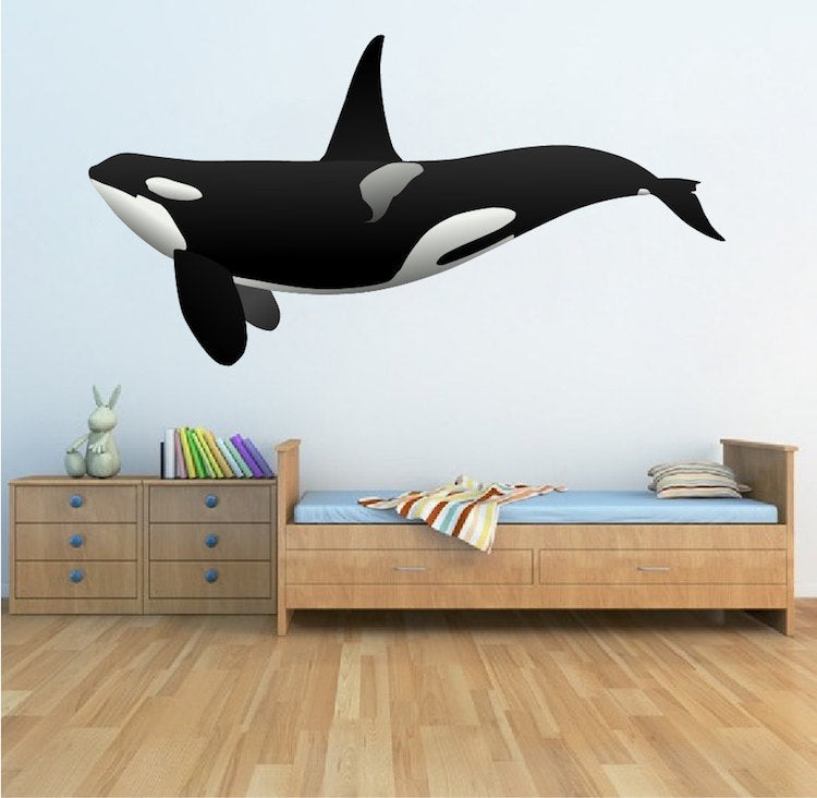 Orca Whale Wall Decal Animal Decor Ocean Sea Life Stickers Removable Wall Killer Whales, n21