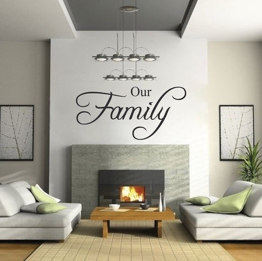 Our Family Wall Quote Decal Sticker Family Wall Lettering Living Room Family Wall Quote, q98