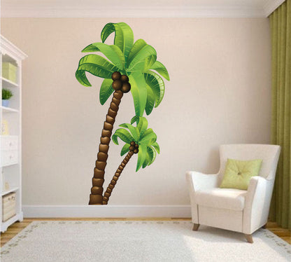 Palm Tree Wall Sticker Decor for Apartment Bedroom Ocean Palms Wall View Mural, a78