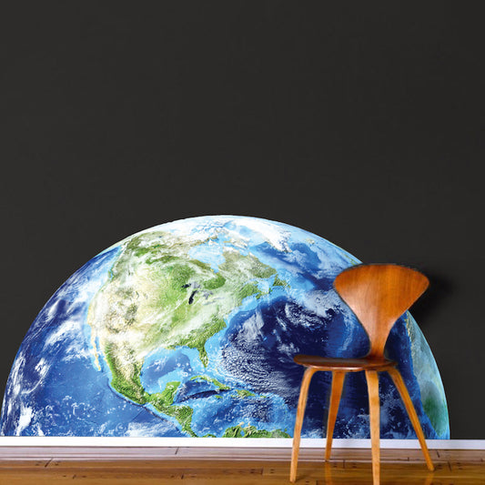 Half Earth Wall Decal Mural Kids Room Wall Sticker Bedroom Apartment Decor Removable Wall Decor, c21