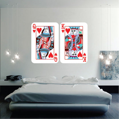 Playing Cards Wall Decal Kids Card Game Decor Removable Nursery Game Room Wall Sticker, c86