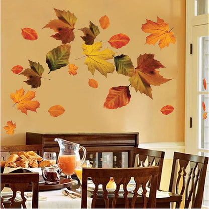 Autumn Leaves Wall Decal Decor Fall Wall and Window Thanksgiving Decal