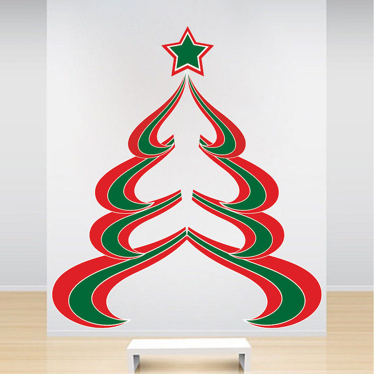 Abstract Christmas Tree Wall Decal Decor Removable Winter Decorations Room Wall Decal