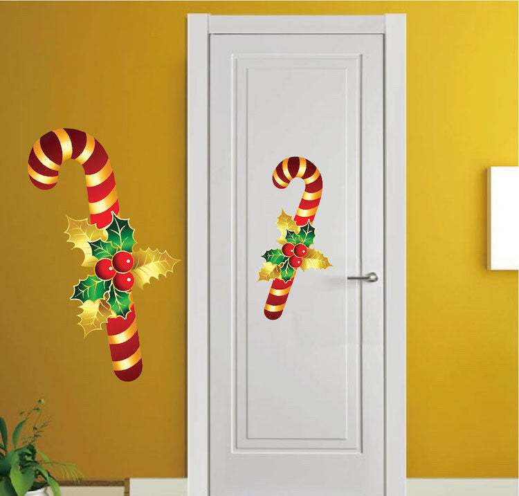 Candy Cane Decoration Wall Decal Decor Peppermint Removable Winter Room Christmas Sweets, h52