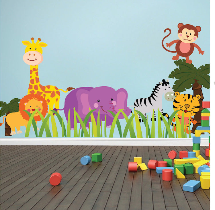 Nursery Zoo Wall Decal Kids Room Animals Wall Decor Apartment Stickers for Kids and Animals, d96