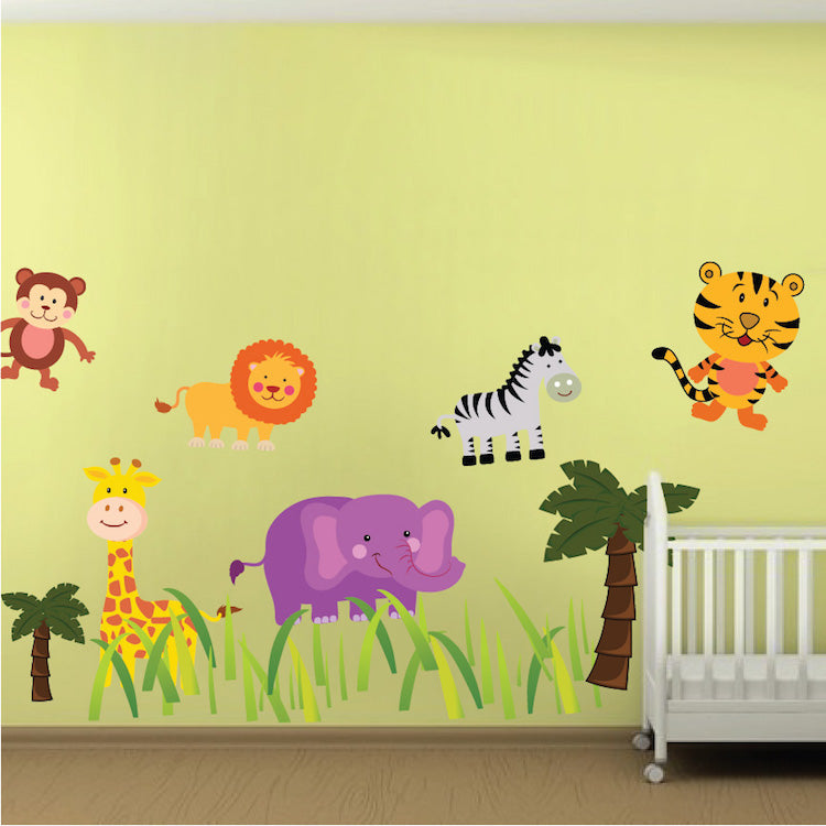 Nursery Zoo Wall Decal Kids Room Animals Wall Decor Apartment Stickers for Kids and Animals, d96